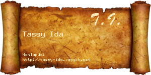 Tassy Ida névjegykártya